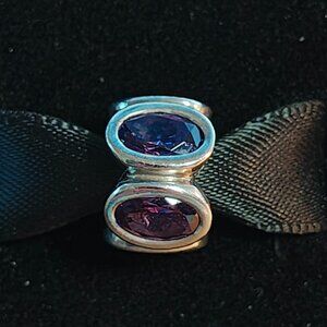 Authentic Retired Sterling Silver with Amethyst Zirconia Oval Lights - 790311ACZ